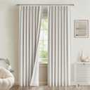 Closet Door Curtains Small Kitchen Tier Curtains for Window Natural Linen Pinch Pleated 100% Blackout for Doorways French Closet Door With Hooks 25" Wx40 L 2 Panels