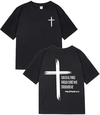 Boys Christian T Shirts Faith Graphic Tee Jesus Religious Short Sleeve Streetwear Tshirt Casual Top for Kids, 7-8 Years