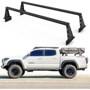 CLAMBER Cross Bar for Mid-Size Pickup Truck, Adjustable Ladder Racks Overland Bed Bars Bed Racks Compatible with Tacoma, Gladiator, Ranger, Colorado, Canyon, Frontier