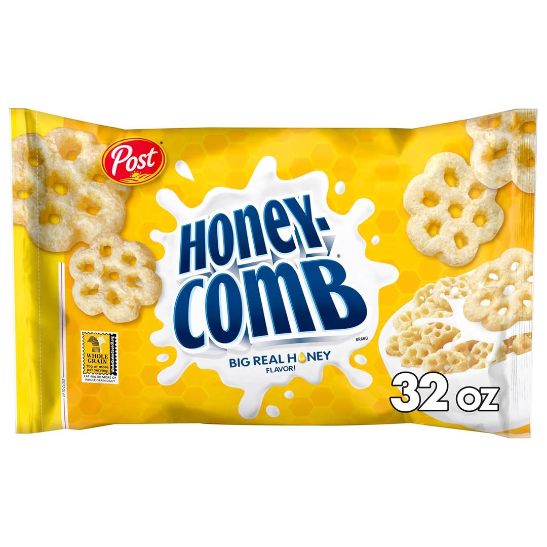 Post Honeycomb Cereal, Made with Real Honey, Kosher, 32 Oz Bag, BBD: 10/10/2026