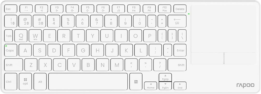 Rapoo E900T Portable Wireless Keyboard with Touchpad, Multi-Device HTPC Keyboard for PC-Connected TV/Tablet/Steam Deck/Gaming Console/Raspberry Pi/Mini PC - Support Touch Gestures for Windows & Mac