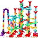 197Pcs Marble Run,Marble Maze Game Construction Building Blocks Toys for Kids,Marbles Track Race Set Educational Learning Toy Gift for Boys Girls(147Parts+50Glass Marbles)