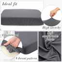 Tingjoo 8Pcs Patio Cushion Covers Stretch Outdoor Couch Cushion Covers Slipcovers Sets Replacement Furniture Sofa Chair Seat Couch Washable(Dark Gray)