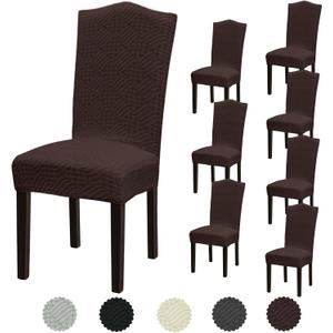 Stretch Dining Room Chair Covers Set of 8, Removable Washable Dining Chair Slipcovers for Dining Chairs, Dining Room, Hotel, Ceremony