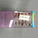 BTArtbox Press On Nails Almond - 3D Design Black Medium Press On Nails with Glue for Women, Opaque Soft Gel Glue On Nails in 15 Sizes - 30 Stick On Nails Kit, Gothic Chains