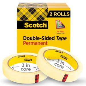 Scotch Double Sided Tape, 3/4 in x 1296 in, 2 Rolls (665-2P34-36)