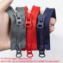 Wonesifee Separating Zippers #8Two Way Long Resin Plastic Zippers Double Slider 6pcs 32" for Sewing Parka Down Jacket Coat Clothes Large Molded Heavy Duty Bulk 6 Colors 32inch