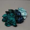 Large Silk Satin Scrunchies - Jumbo Hair Ties for Thick Curly Hair - Pack of 6 (Green)