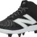 New Balance Men's FuelCell 4040 V7 Mid-Molded Baseball Shoe (10.5, Black/Optic White)