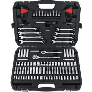 Amazon Basics Mechanic's Socket Tool Set With Case, Metric Sizes, 145-Piece