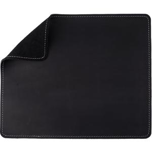 GORGECRAFT Leather Mouse Pads Black Mouse Pad Cowhide Rectangle Durable Materials Thick Mousepad with Stitched Edge Genuine Mat Computer Mousepads for Office Work Desk Laptop Computer