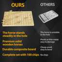 Horse Race Board Game, Foldable Horse Racing Game for Adults with 12 Laser Wooden Horses, 100 Pcs Poker Chips 2 Dice 2 Pack of Cards for Family Game Nights Party Gifts Tabletop Parties(Log)