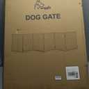 Metal Freestanding Dog Gates with Door,Extra Wide 24", 32" Height Foldable Dog Fence for Indoor & Outdoor, Heavy Duty Freestanding Pet Barrier for Stairs, Doorways, Halls, Kitchen,Yard,Christmas Tree (Black)