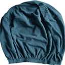 Yajuyi Foot Stool Cover Footrest Sofa Cover Thick Stretchable Polyester for Bedroom Decoration Soft Solid Color Foot Stool Slipcover, Dark Blue