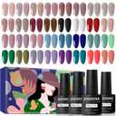 JODSONE 32 Colors Gel Nail Polish Kit with Base Coat Matte Glitter Top Coat Soak Off Manicure Tools Manicure Salon DIY at Home