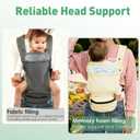 Baby Carrier with Storage Bag, 4 in 1 Front & Back Facing Design, Forward Facing, Adjustable, Baby Essential, Head Support, Baby Carrier for Newborn to Toddler, Almond Yellow