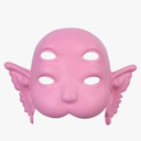 Pack Of 2 Pink Cosplay Therian Masquerade Half Face Mask DIY Fantastic Cry Baby Mask Costume For Halloween