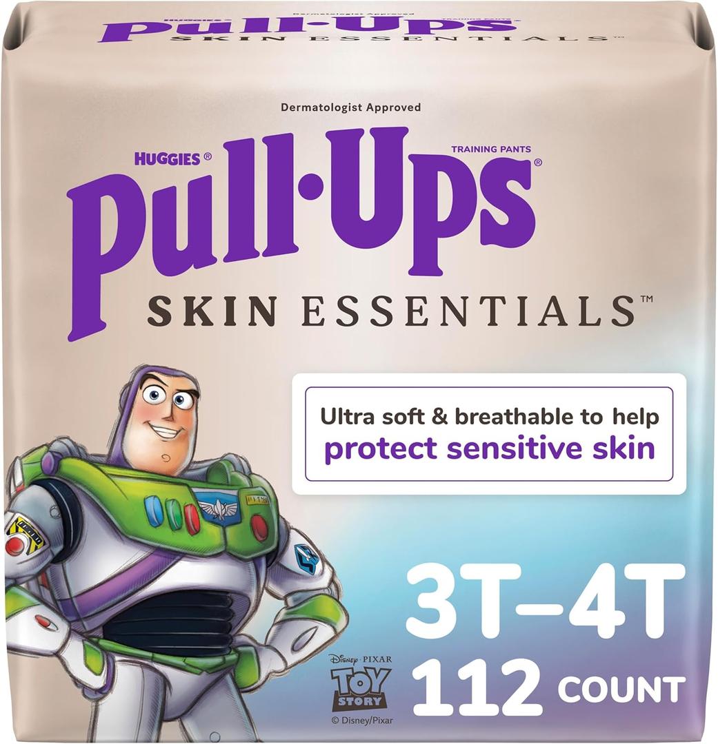 Pull-Ups Boys' Skin Essentials Potty Training Pants, Training Underwear, 3T-4T (32-40 lbs), 112 Ct (4 Packs of 28)