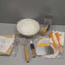 Complete Sourdough Starter Kit with Manual | Easy to Clean for Beginners | Sourdough Bread Baking Supplies with Round Bread Proofing Basket, Bread Sling, Starter Jar, Dough Whisk, Scrapers, Bag