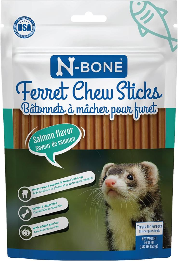 6 x N-Bone Ferret Chew Sticks Salmon Flavor, 1.87-oz Bag (EXP 07/22/27)