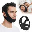 Anti Snoring Chin Strap Adjustable Stop Snoring Solution for Men & Women  Breathable Airflow Jaw Strap for Deep Sleep & Natural Snore Relief  Soft, Non-Itch & Washable (Black)