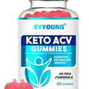 Keto ACV Gu mmies,2000mg Apple Cider Vinegar Gummies,Extra B6 B12 Folate Support,for Women and Men Weight Loss (60 Gummies) Best By 11.2027