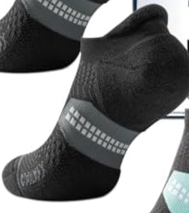 Juclise Coolmax Bamboo Viscose Compression Running No Show Sock Women, Moisture Wicking Cushion AntiBlister Athletic Ankle 1pcs, L