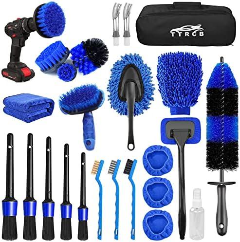 25 Pcs Car Detailing Brush Set, Car Detailing Kit, Car Detailing Brushes, Car Cleaning Kit, Car Windshield Cleaning Tool, Professional Car Care kit - Car Wash Brush kit for Interior Exterior Wheels