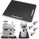 Joy&Grace Appliance Slider for Kitchen Appliances 360° Rolling Sliding Tray for Coffee Maker Countertop, Bamboo Coffee Pot Slider Rolling Tray with Universal Rollers (Black, Large 16"x13")