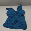 Yonique Women's Tankini Top Only Tummy Control Bathing Suit Top Ruffle Swimsuit Top V Neck Swim Tank Top No Bottom (Medium, Malachite Green)