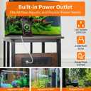 20-29-37 Gallon Fish Tank Stand with 3 Power Outlet 2 USB Port, Metal Aquarium Stand with 4-Tier Adjustable Storage Shelves, 30''L* 13''W*30''H Reptile Tank Stand, Fish Tank Table, 500lbs Capacity