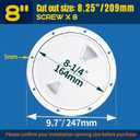Smartmarine Boat Hatch White 4" 6" 8" Round Non Slip Inspection Hatch w/Detachable Cover for Marine Boat Yacht (8 inch)