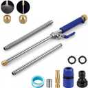 High Pressure Power Washer Wand, Watering Sprayer Cleaning Tool, Hydro Jet Water Hose Nozzle, Wand Lance for Gutter Patio Car Pet Window blue