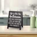 Life Is Like The Bathroom Funny Bathroom Decor Reminder Decorative Sign Humorous Vanity Sign for Home Hotel Airport Restroom Toilet Gag Fun Gift for Coworkers Friends White Elephant Gifts