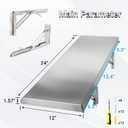 Folding Concession Shelf 24" x 12", Stainless Steel Drop Down Folding Serving Food Shelf for Concession Windows