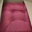 Thyle Outdoor Chair Cushions Set of 6 Waterproof Sun Protection Square Tufted Overstuffed Patio Furniture Seat Cushion for Patio Furniture Dining Indoor 19" x 19"(Wine Red)