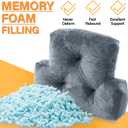 1 MIDDLE ONE Back Pillow for Chair, Memory Foam Lumbar Pillow for Back Support, Back Rest Cushion for Office, Sofa, Couch Sitting, Recliner, Bed and Lower Back Pain (Grey)
