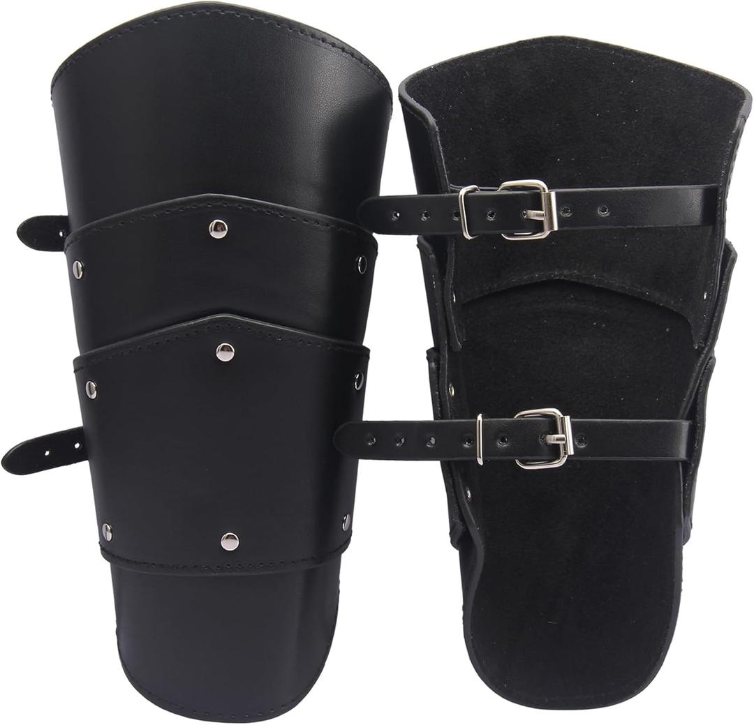 Leather Gauntlet Wristband Wrist Armor Leather Bracers Medieval Vambrace Archery Bracers Viking Guards for Men Women 2PCS
