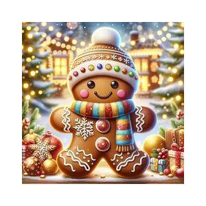 GEMFAMILY Winter Diamond Painting Kits for Adults,5D Diamond Art Painting Kits for Christmas Gingerbread Man, DIY Full Round Drill Diamond Diamonds Gem Art and Crafts Home Decor 13.8 x 13.8Inch