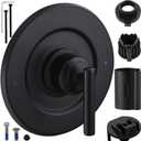 Shower Trim Kit Replacement for Moen T2901BL Gibson Posi-Temp Valve Trim Kit, Compatible with Moen 2510/2520/2570/2590 Shower Valve (Matte Black)