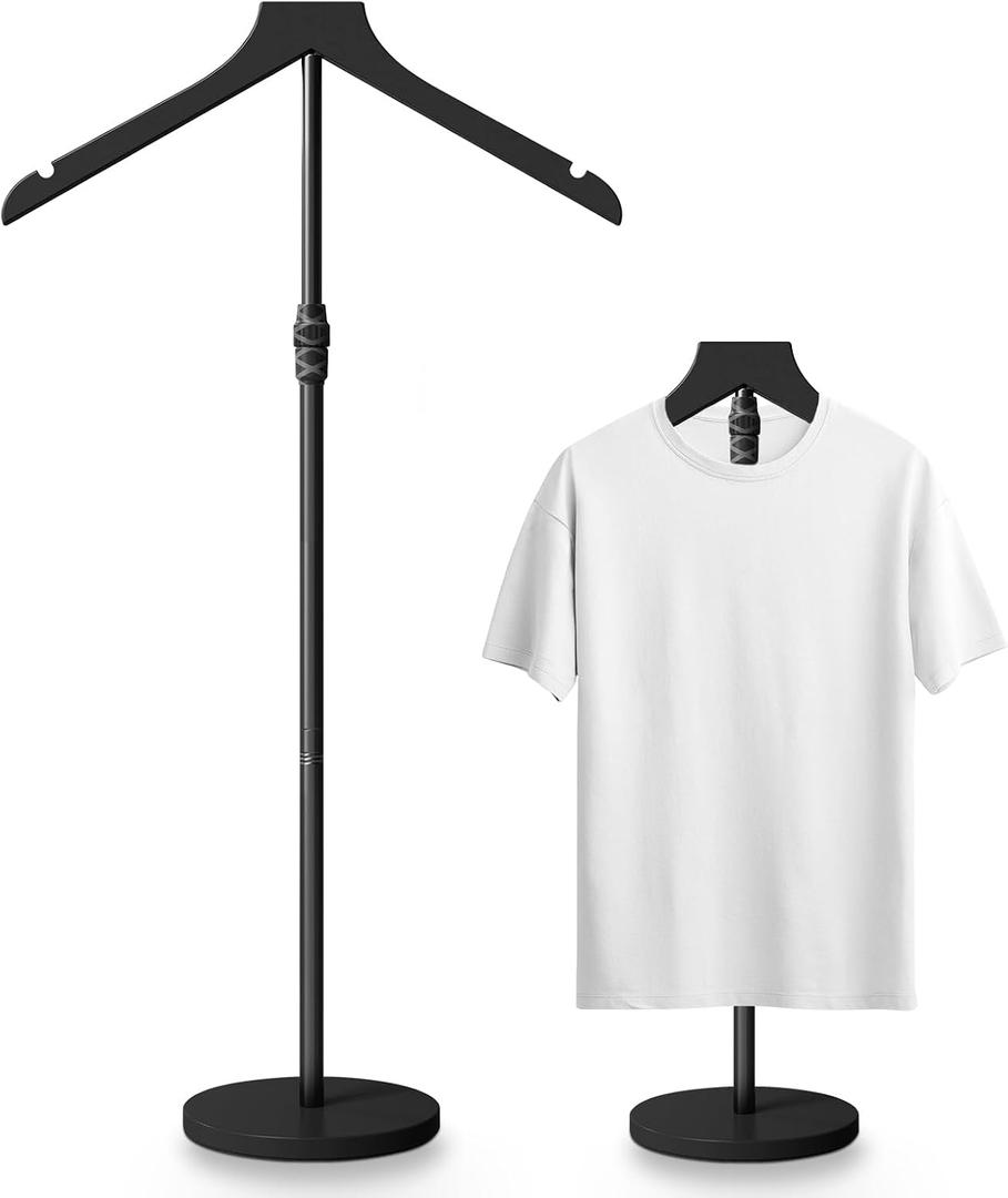 Mannequin Torso, 30 to 41 Inch Height Adjustable Shirt Display Stand for Vendors Shop Graduation Party, Stable Ease Assembly Dress Form Clothes Garment Rack, Jacket Coat Hanger Stand, Black, 1 Pack
