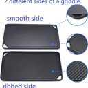 GasSaf Cast Iron Reversible Griddle, Double Sided Grill Pan Perfect for Stove Tops and Gas Grills, 20 Inch x 10 Inch