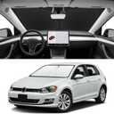 Custom Fit Windshield Sun Shade for VW Golf 2015-2021, Blocks UV & Heat, Front Window Sunshade Accessorie, Easy Fold & Store Keep Your Car Cooler
