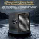 Cobbe Rainfall Shower Head for Bathroom, 11.8 Inch Large Rectangular with Adjustable Stainless Steel 11 Inch Extension Arm - Premium Quality Luxury Experience, 1-Min No Tools Installation, Black