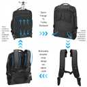 Rolling Backpack,travel backpack with wheels,Water Resistant carry on luggage with USB C Ports,Anti-Theft,wheeled backpack for travel,Business and Commuting, Medium