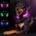 Light Up Dog Collar-Rechargeable & Long-Lasting Power LED Dog Collar Lights for Night Walking, Waterproof & Safety Glowing Collars for Large Dogs [Pink-L]