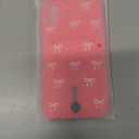 Jusy Compatible with iPhone XR Case with Card Holder, Cute Bow Design with Card Holder Phone Cover for Women Girls, Soft Silicone Protective Wallet Case - Hot Pink