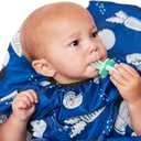grabease Allover Waterproof Bib for Self-Feeding Infants and Toddlers, Machine Washable, Ages 6-24 Months (Navy)