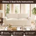 Ektorp Loveseat Sofa Cover Replacment Slipcover Designed for IKEA Ektorp Two Seater Sofa Slipcover,Couch Cover Not Include The Sofa Body, Cool White