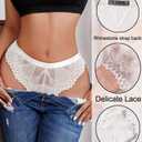 Avidlove Women Sexy Panties Lace Cheeky Panty Rhinestone Bikini Underwear 1-4 Pack (S)
